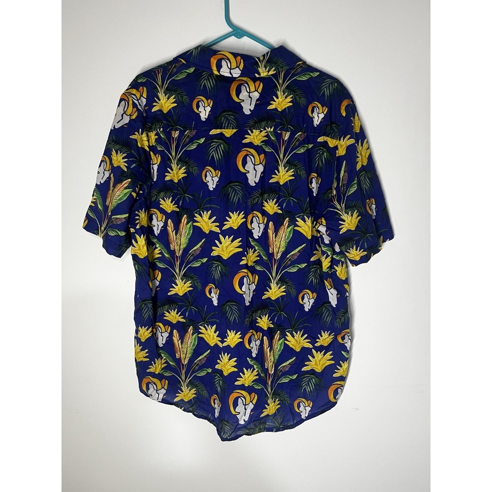 FOCO Los Angeles Rams Victory Vacay button-up shirt Blue Floral XL - Picture 5 of 7
